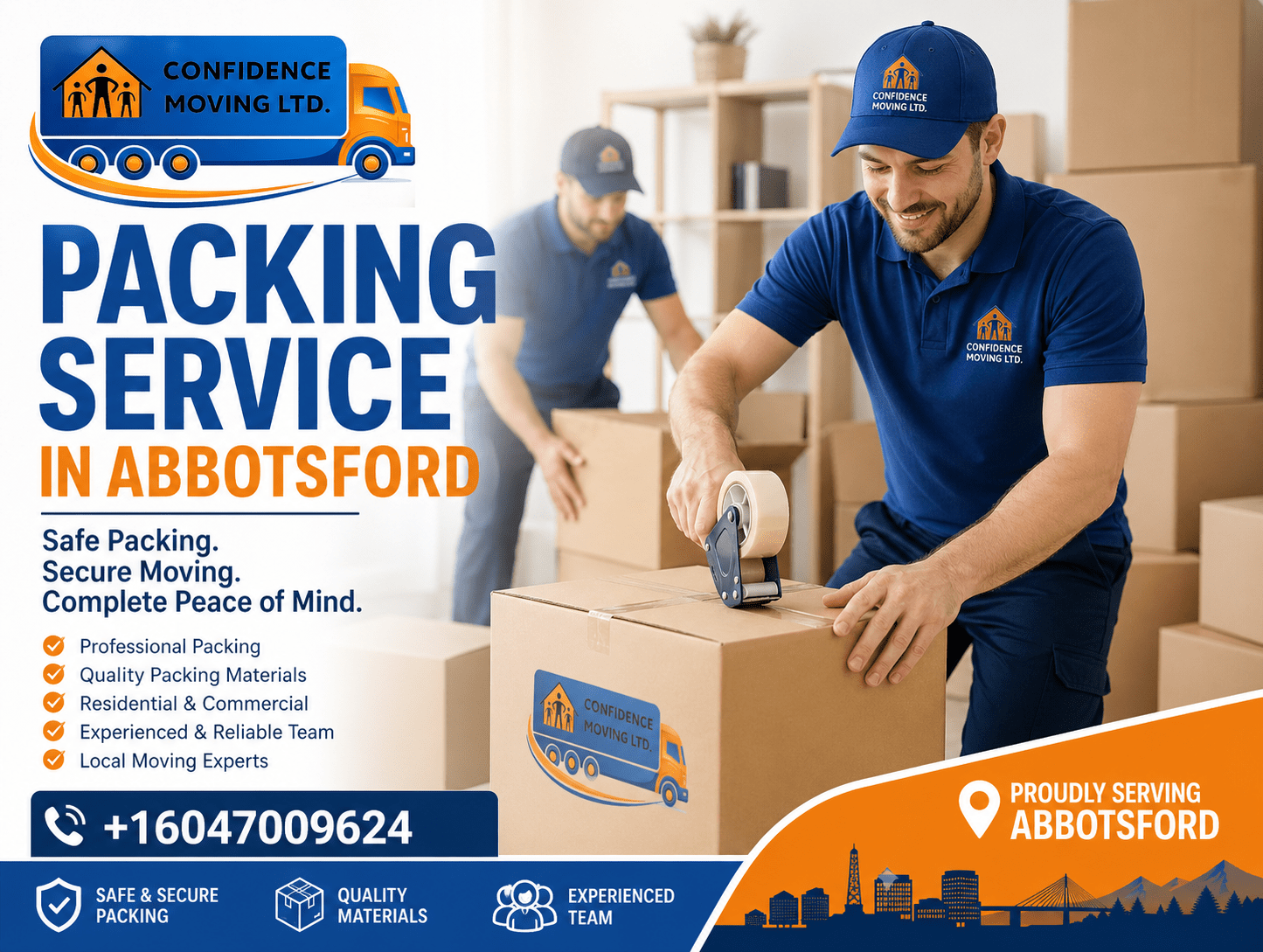 packing service in Abbotsford carefully packing household items for moving