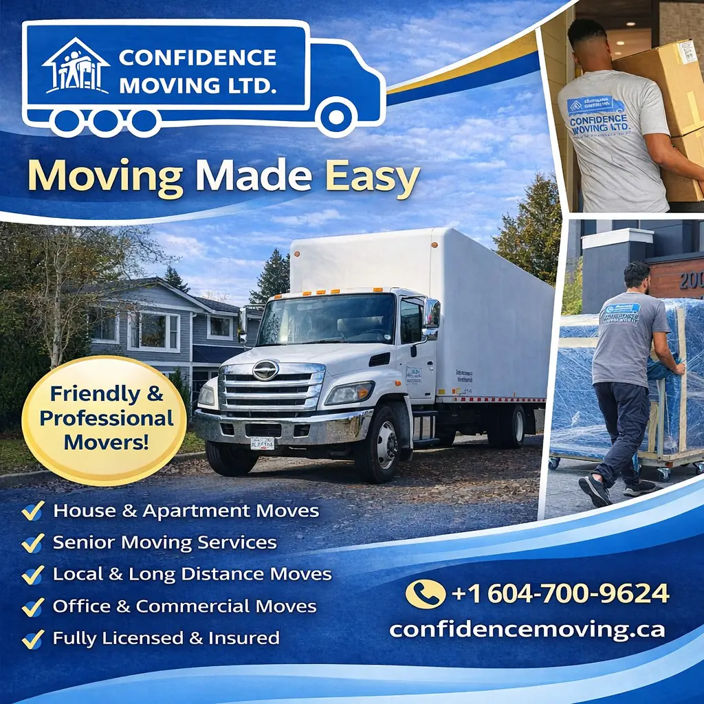 Businesses moving in Abbotsford with professional movers relocating office equipment
