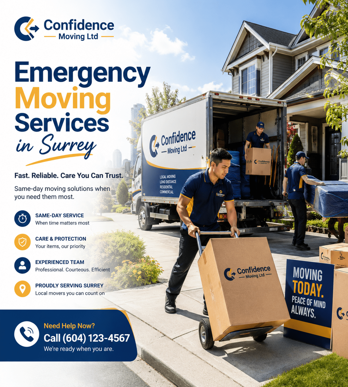 Emergency Moving Services in Surrey Confidence Moving Ltd